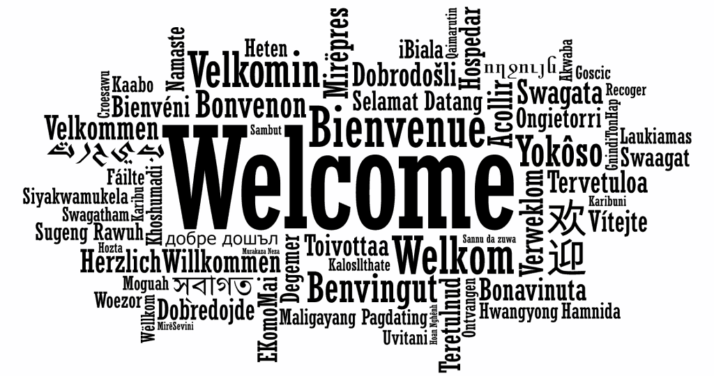 Welcome in several languages