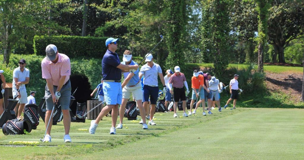 Golfers on Practice Green