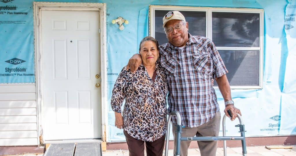 Juan and Guadalupe Cardenas home in Immokalee, Florida, was damaged during Hurricane Irma.