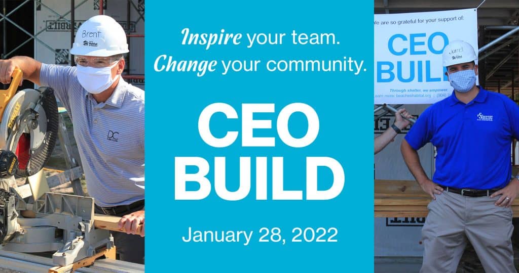 Inspire your team. Change your community. CEO Build - January 28, 2022